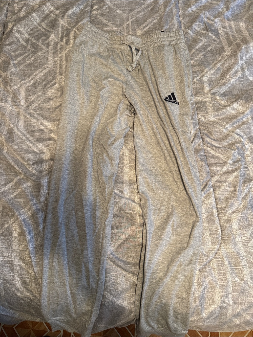 adidas Light Gray Kids' Joggers with Drawstring